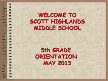 SCOTT HIGHLANDS MIDDLE SCHOOL 5th GRADE ... - rSchoolToday
