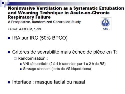 Place de la VNI en post extubation