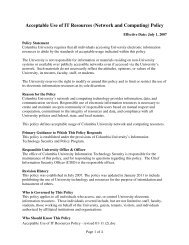 Full Policy Text - Columbia University Administrative Policy Library