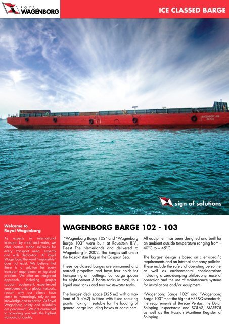 Ice Classed Barge ICB WAGENBORG 102