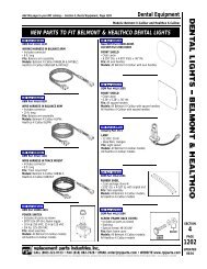 Belmont & Healthco Dental Lights - Replacement Parts Industries