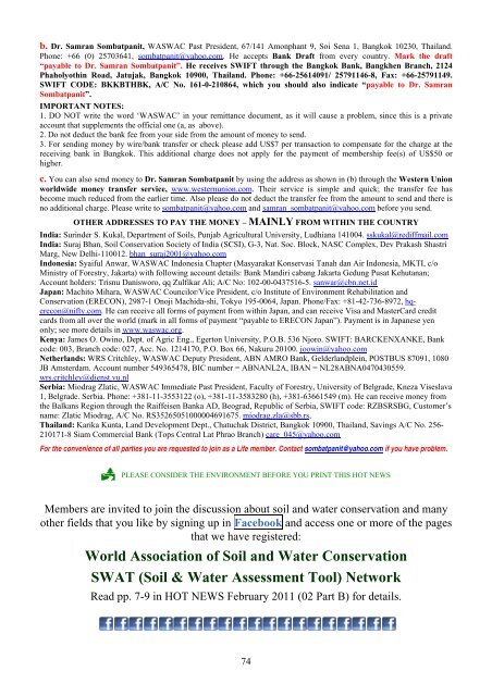 April 8, 2011 - World Association of Soil and Water Conservation
