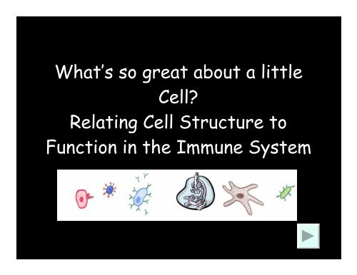 What's so great about a little Cell? - Life Sciences Outreach Program