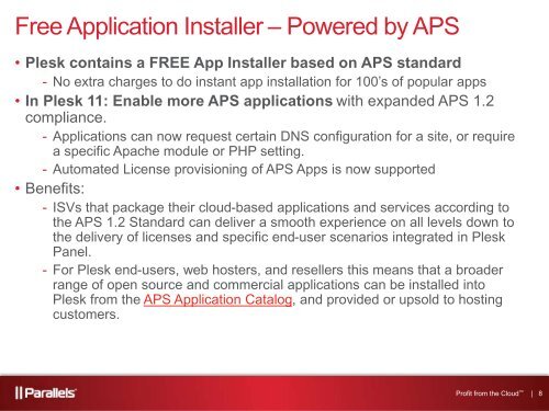 Parallels Panel Roadmap