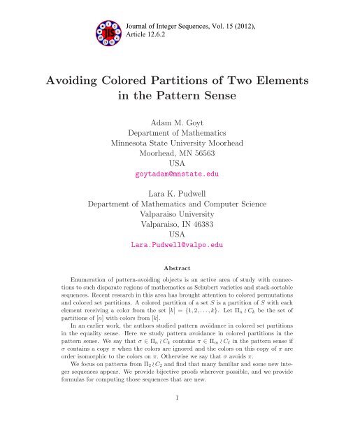 Avoiding Colored Partitions of Two Elements in the Pattern Sense