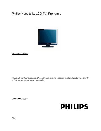 Philips Hospitality LCD TV: Pro range - Minibar.cz