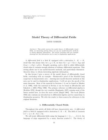 Model Theory of Differential Fields