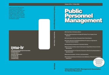 Public Personnel Management Public Personnel ... - IPMA