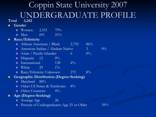 Relationships - Coppin State University