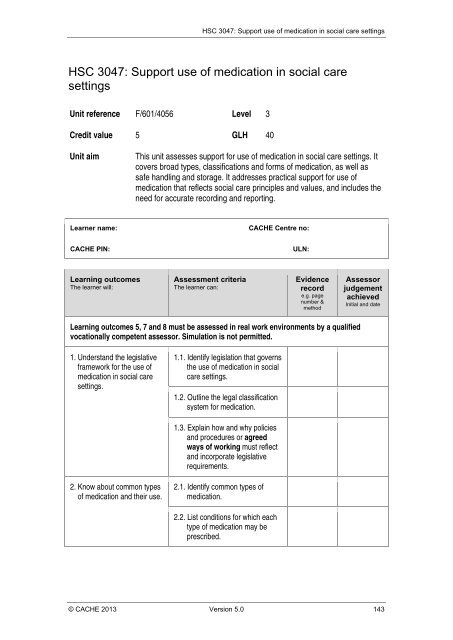 Optional Units - Cache