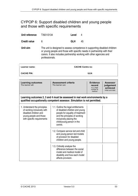 Optional Units - Cache