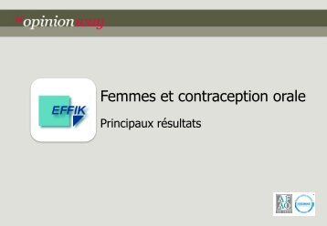 Les femmes et la contraception orale - 11/02/2011 - Opinionway