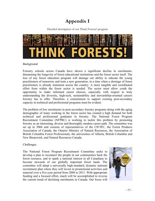 a unique perspective a vision for canada's forests - Canadian ...