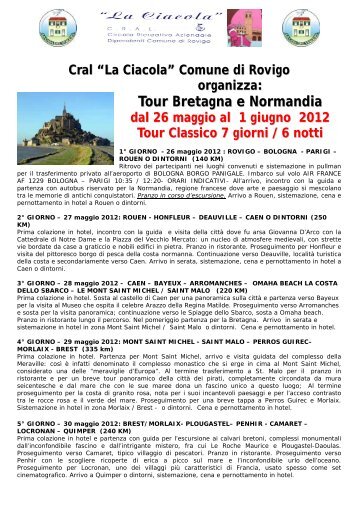 Tour Bretagna e Normandia - Comune di Rovigo