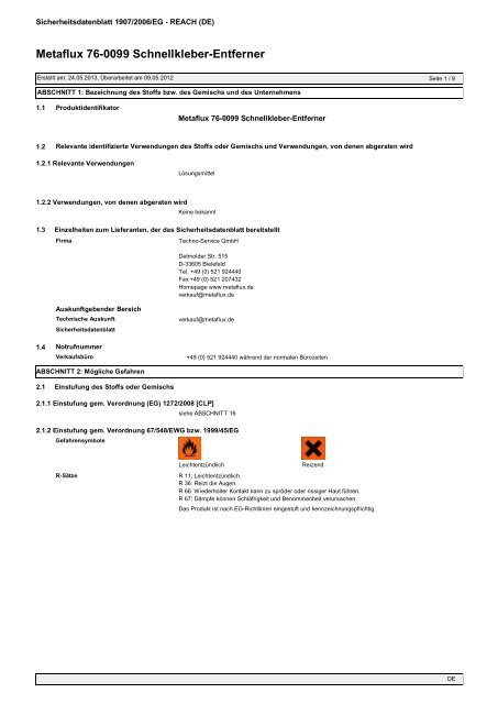 Metaflux 76-0099 Schnellkleber-Entferner