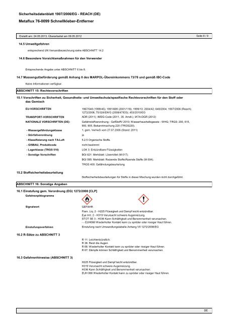 Metaflux 76-0099 Schnellkleber-Entferner