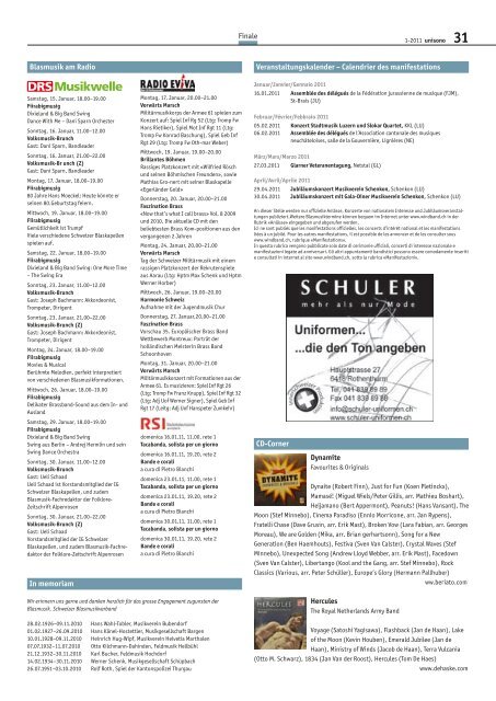 Page 1 of 01_USO_Titelseite - Schweizer Blasmusikverband