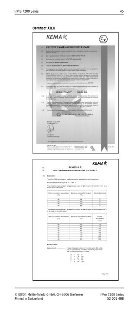 InPro 7200 Series Instruction manual ... - Mettler Toledo