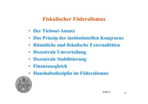 Finanzwissenschaft - Ruprecht-Karls-Universität Heidelberg