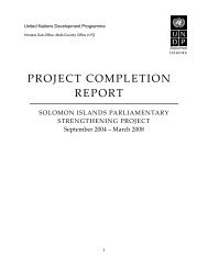 project completion report - National Parliament of Solomon Islands