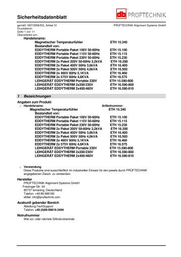 EDDYTHERM Magnetischer Temperaturfühler - Pruftechnik