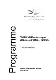 COMPLEMENT en techniques spÃ©cialisÃ©es d'optique - lunetterie