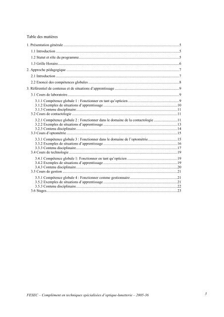 COMPLEMENT en techniques spÃ©cialisÃ©es d'optique - lunetterie