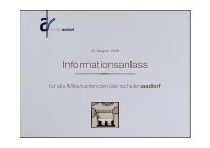 Informationsanlass - Schulen Aadorf