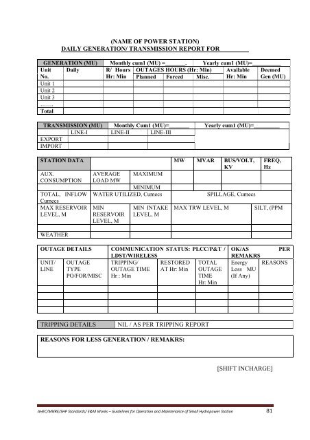 standards / manuals / guidelines for small hydro development - AHEC