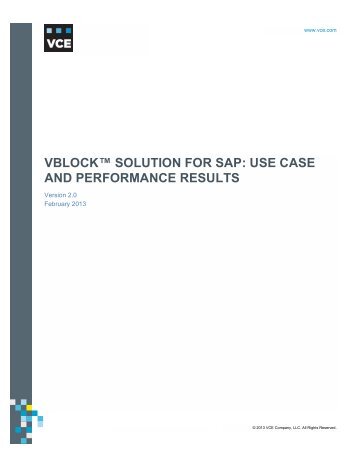 Vblock Solution for SAP: Use Case and Performance Results - VCE