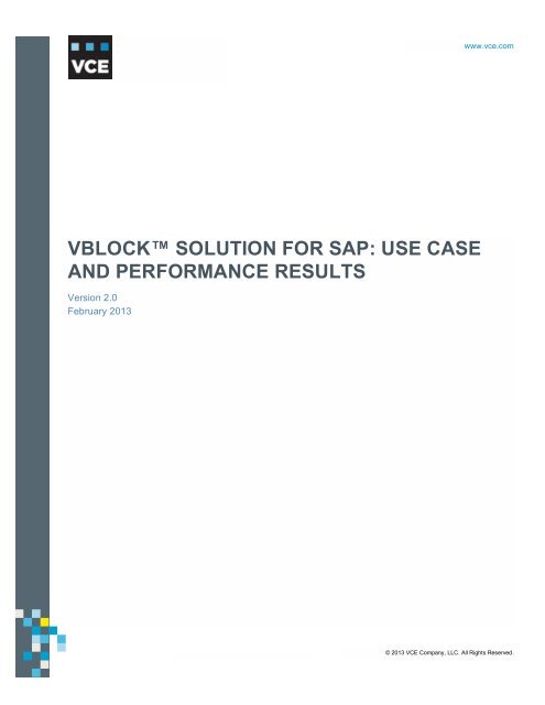 Vblock Solution for SAP: Use Case and Performance Results - VCE