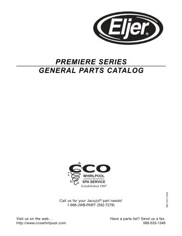 premiere series general parts catalog - CCO Whirlpool and Spa ...