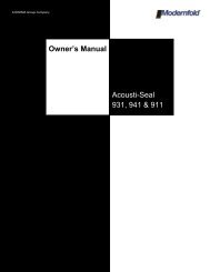 Acousti-Seal 931/941 Owners Manual - Modern Door & Equipment ...