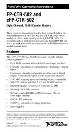 FP-CTR-502 and cFP-CTR-502 Operating Instructions