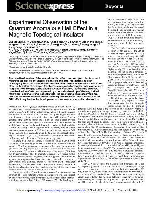 Experimental Observation of the Quantum Anomalous Hall Effect in ...