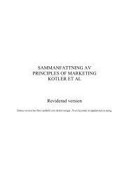 SAMMANFATTNING AV PRINCIPLES OF MARKETING KOTLER ET ...