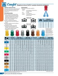 Perfiles de distribución de líquido de las boquillas TTJ60-11004 a