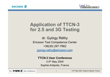 Application of TTCN-3 for 2.5 and 3G testing