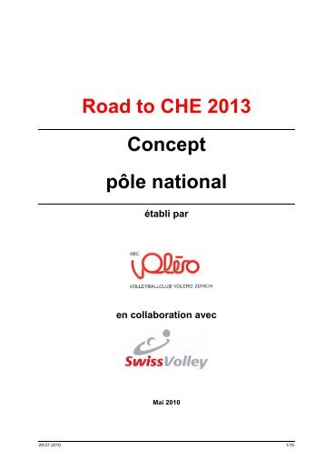 Road to CHE 2013 Concept pôle national