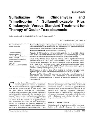 Sulfadiazine Plus Clindamycin and Trimethoprim ...