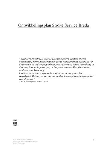 Ontwikkelingsplan Stroke Service Breda - Annevillegroep