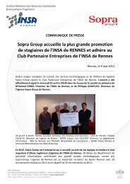 Sopra Group accueille la plus grande promotion de ... - INSA Rennes