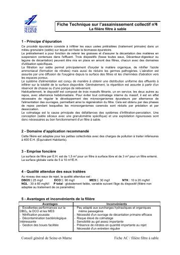 Fiche Technique AC nÂ°4 Filtre Ã  sable - Site de l'eau en Seine-et ...