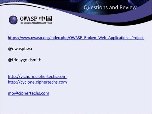 OWASP Broken Web Application Project