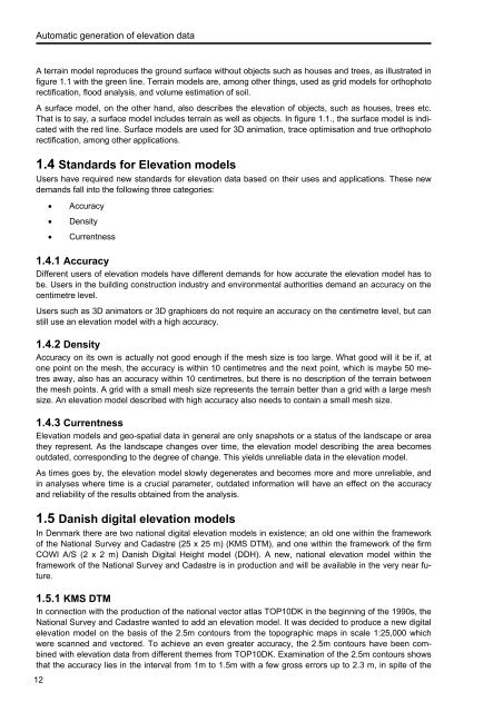 Automatic generation of elevation data over Danish landscape