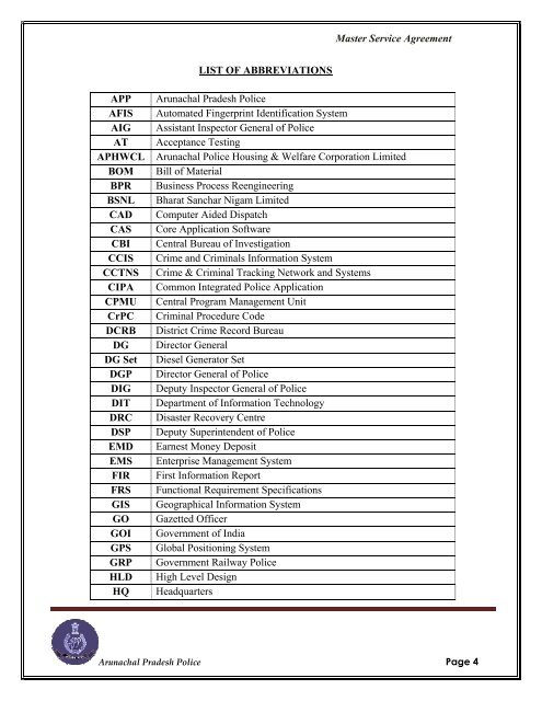 Crime and Criminal Tracking Network & Systems (CCTNS) Request ...