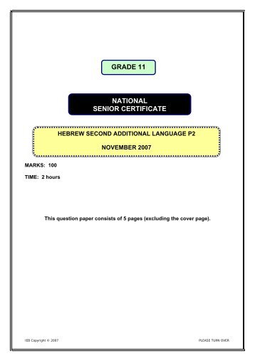 NATIONAL SENIOR CERTIFICATE GRADE 11