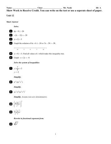 ExamView - Unit_12A.tst