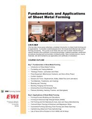 Fundamentals and Applications of Sheet Metal Forming - EWI