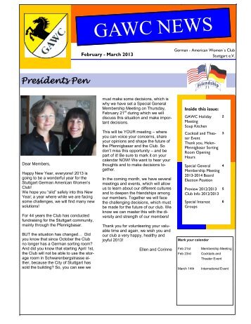 Newsletter Feb + March - German-American Women's Club
